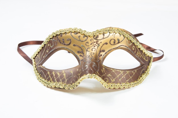 carnival mask with patterns on a white close-up