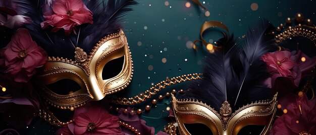 Premium Photo | Carnival masks Mardi Gras carnival mask with feathers
