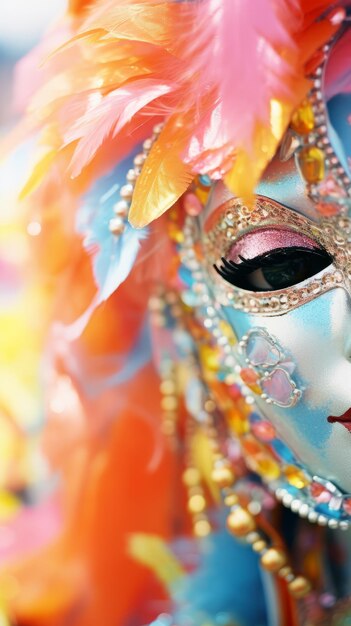 Carnival outfit closeup colorful carnival costume