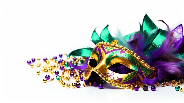 Carnival theme mask on white isolated background