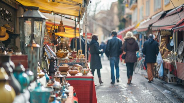 Photo carnivals vintage and antique market in nice