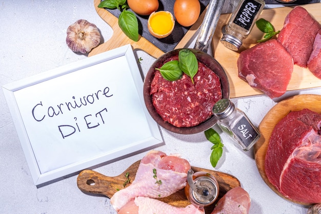 Carnivore diet food background