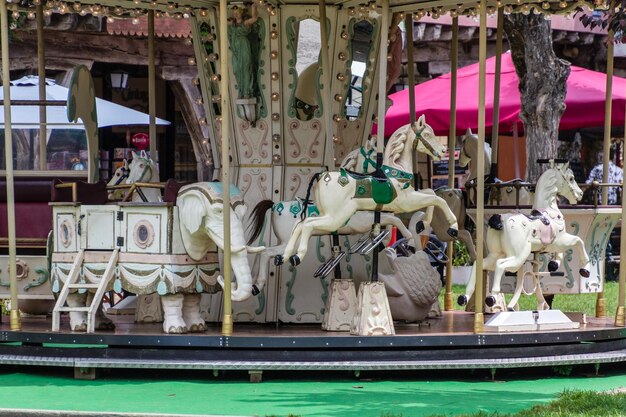 Foto carosello in un parco divertimenti