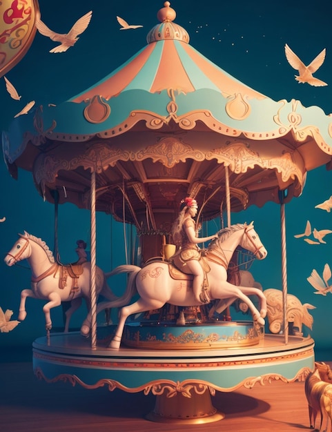 carousel illustration style background