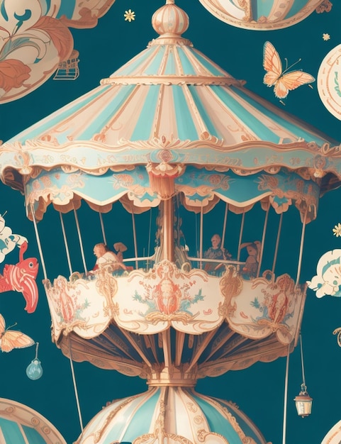 carousel illustration style background