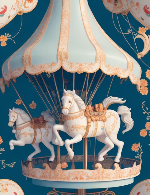 carousel illustration style background