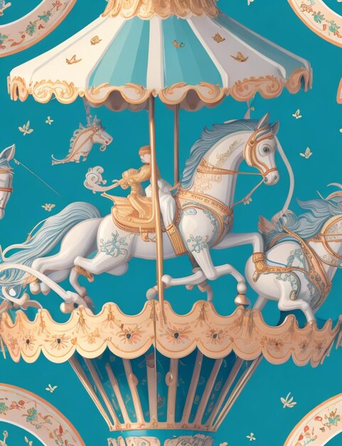 carousel illustration style background