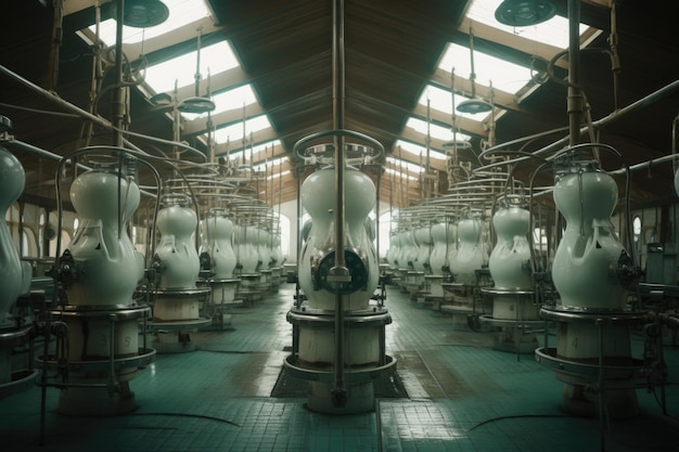 Photo carousel milking facility on dairy farm