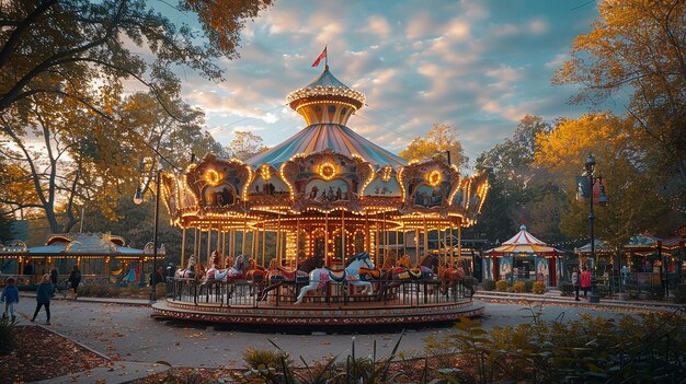 a carousel with a carousel in the middle of it