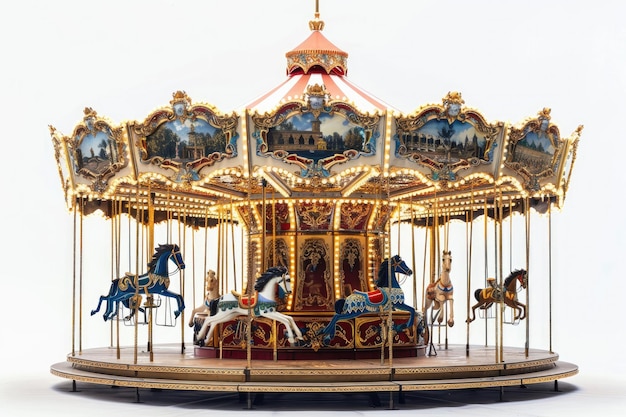 a carousel with horses and horses on it