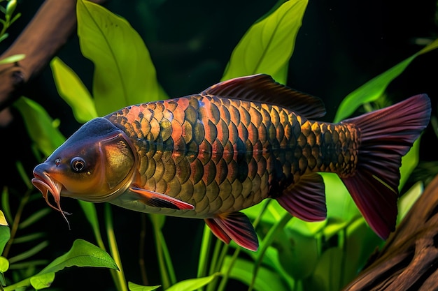 Carp fish swimming in pool