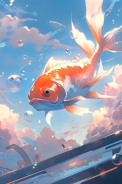 Carp jumping over the dragon's gate koi illustrations national tide illustrations