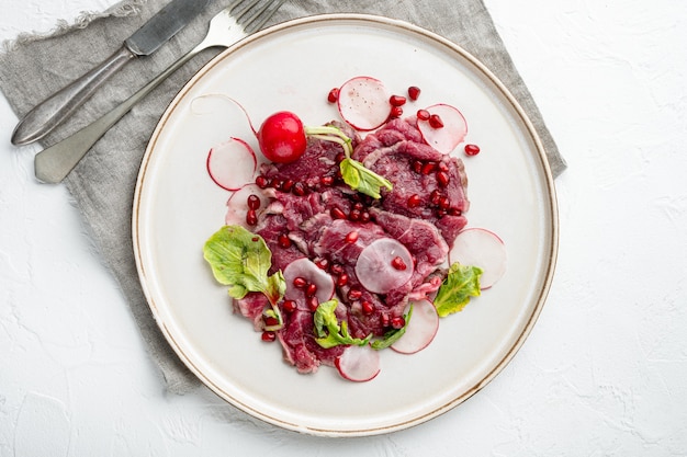 Carpaccio of marbled beef set