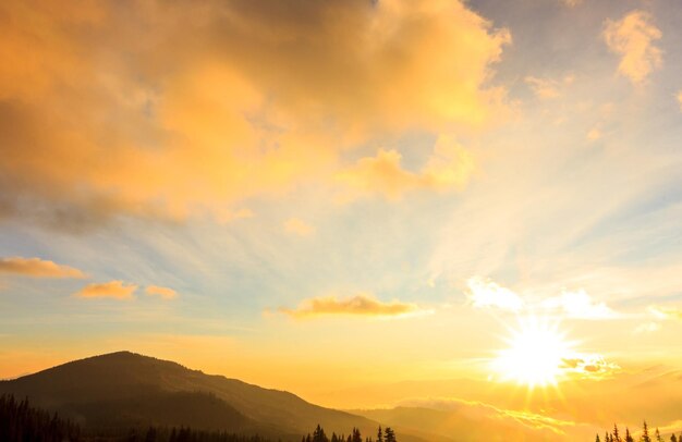 The Carpathian Mountains A beautiful mountain landscape Nature in the mountains Beautiful clouds