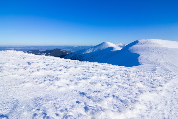 Carpathian mountains in winter Winter landscape taken in mountains