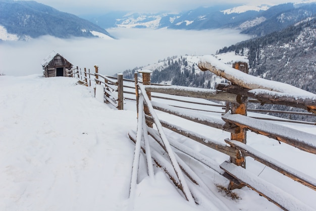 Carpathian winter mountains