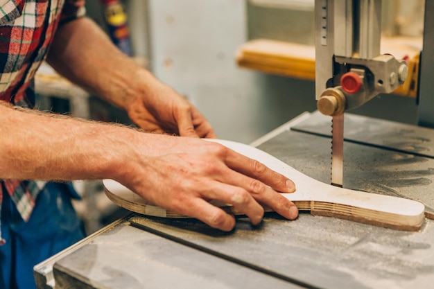 Carpenter at work in his workshop