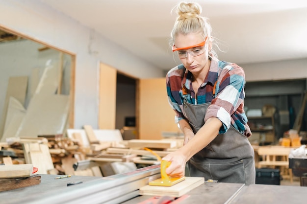 carpenter workshop with timber equipment and carpenters shop tool craft woodwork industry