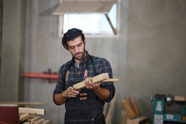 Carpenters Assembling Furniture small business workshop office background