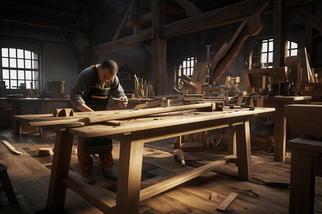 Photo carpenters in furniture making