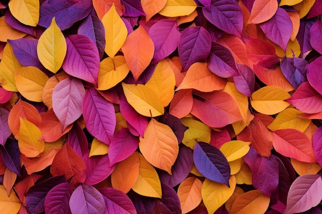 A carpet of colorful autumn leaves