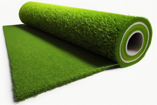 Photo carpet made of fake grass against a white background external component