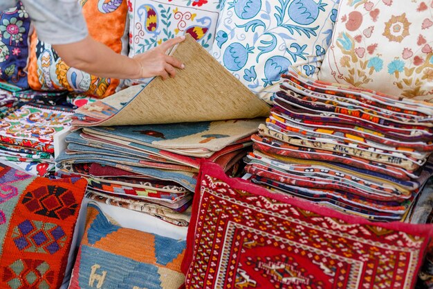 Photo carpets and pillows at the oriental bazaar