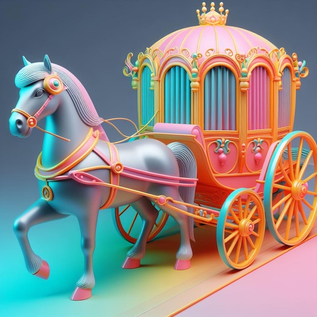 carriage modeling with gray background