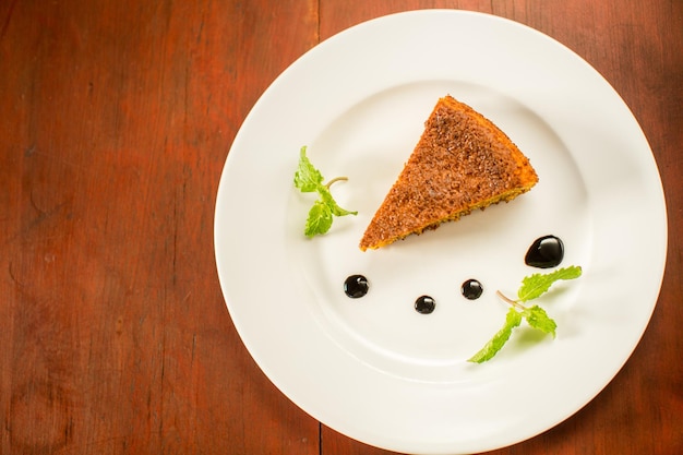 Carrot and almond cake with coffee