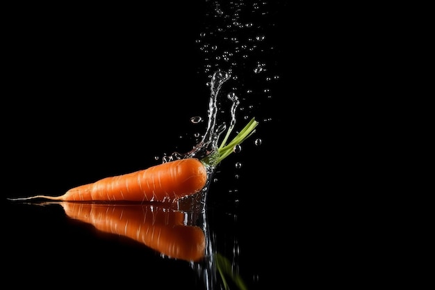 Carrot on black background