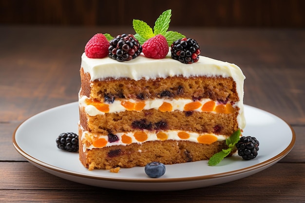 Carrot cake arranged with decorative napkins for an artistic presentation