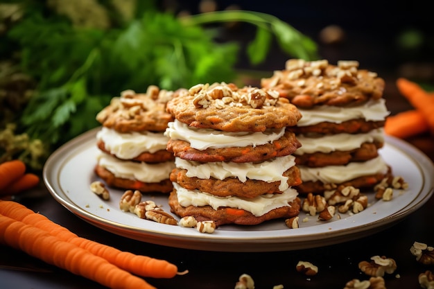 Carrot cake cookies with cream cheese frosting