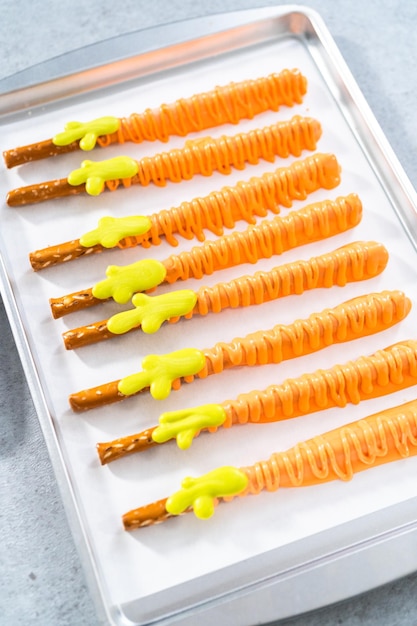 Carrot Chocolate Covered Pretzels