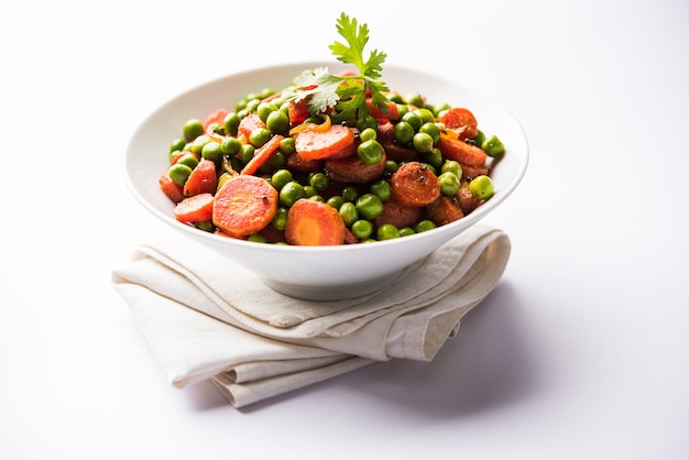 Carrot green peas sabzi or Gajar Mutter sabji