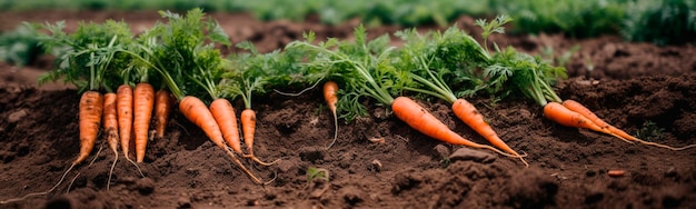 Carrot harvest in the garden Generative AI