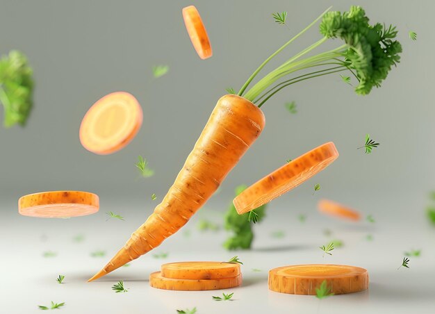 carrot and its slices