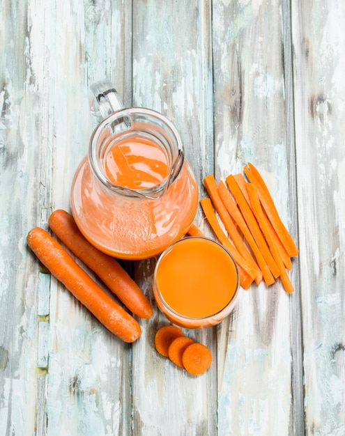 Carrot juice in the jug