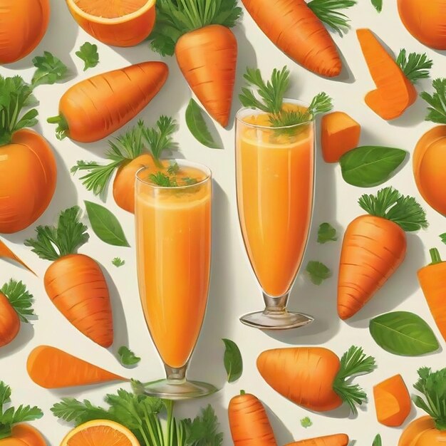 Carrot juice photos with ai