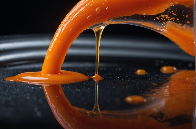 Carrot Juice Smear on Plastic Plate