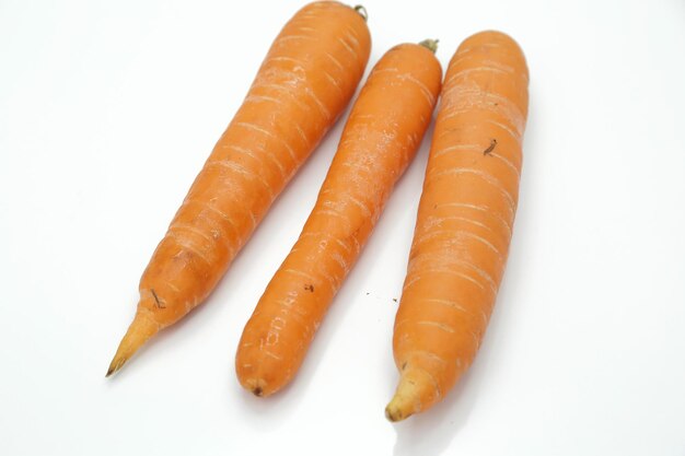  Carrot on plate with greenery.
