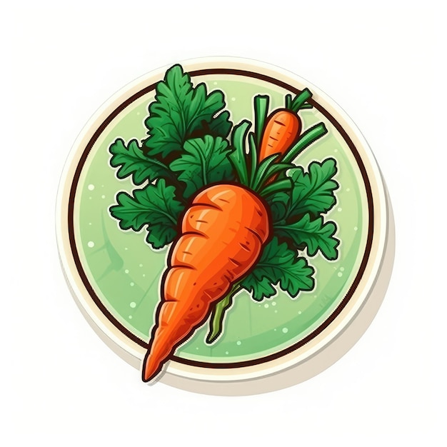 Carrot sticker isolate ai generated