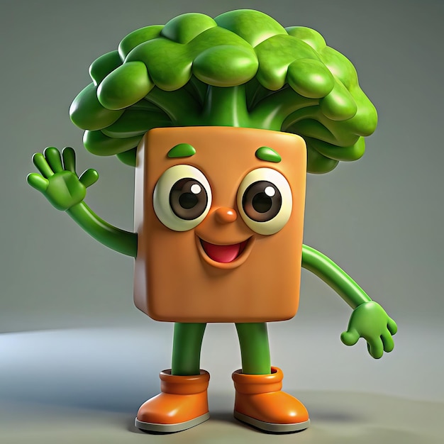 Foto una carota con una faccia che dice broccoli