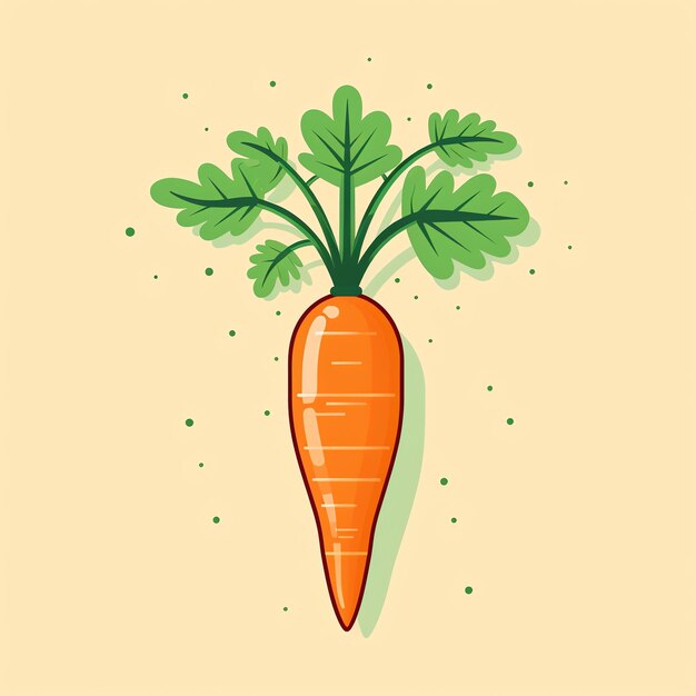 a carrot with green leaves