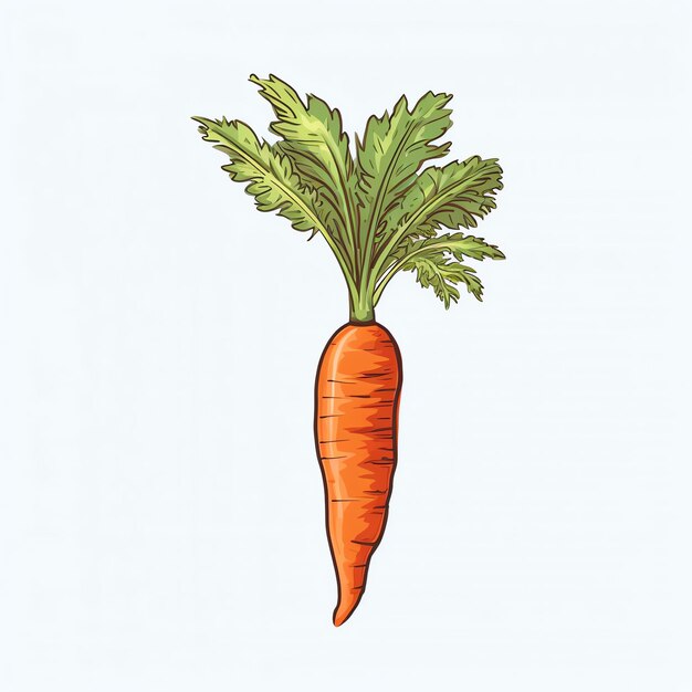 Photo a carrot with green leaves