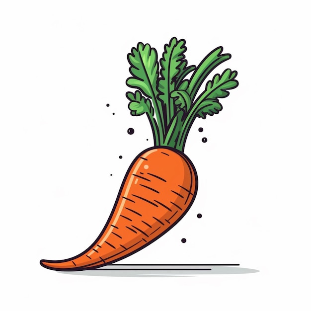 A carrot with a leafy top that says'carrot'on it