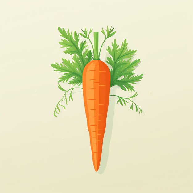 a carrot with leaves on top