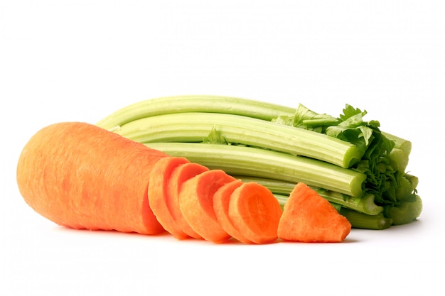 Carrots celery isolated