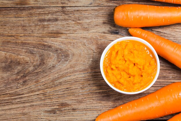 Carrots  pureed，Supplementary food for children，