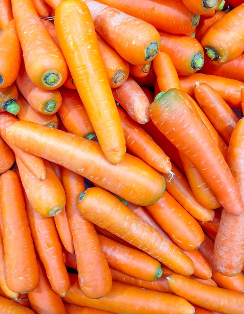 Carrots ready for sale in the market.