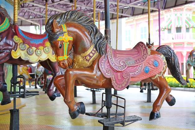 Carrousel. Paarden op carnaval Merry Go Round.